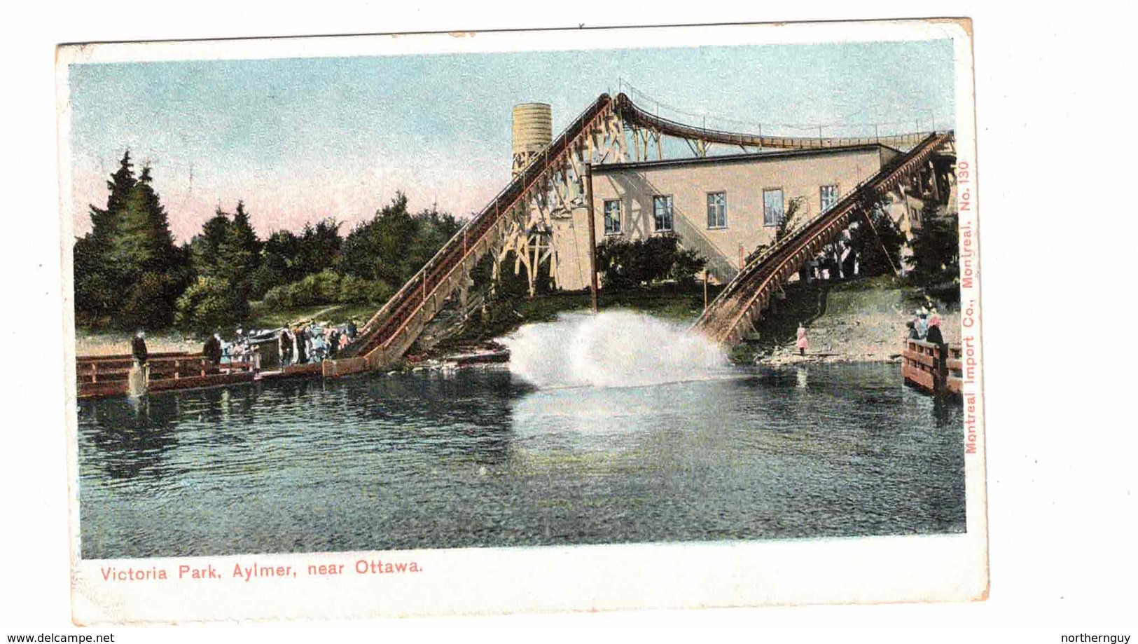 AYLMER, Quebec, Canada, Shoot-The-Chutes Ride In Victoria Park, 1905 Postcard, S/R Durham Or Dundee Quebec - Other & Unclassified