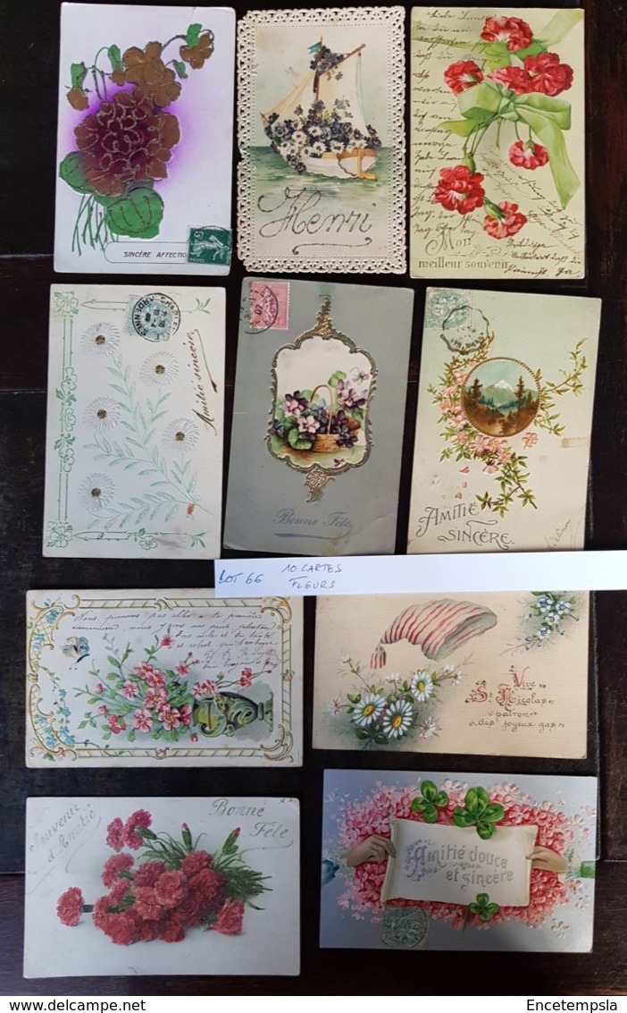 CPA - Lot De 10 Cartes Postales Sélectionnées - Fleurs ( Lot I66 ) - 5 - 99 Postkaarten