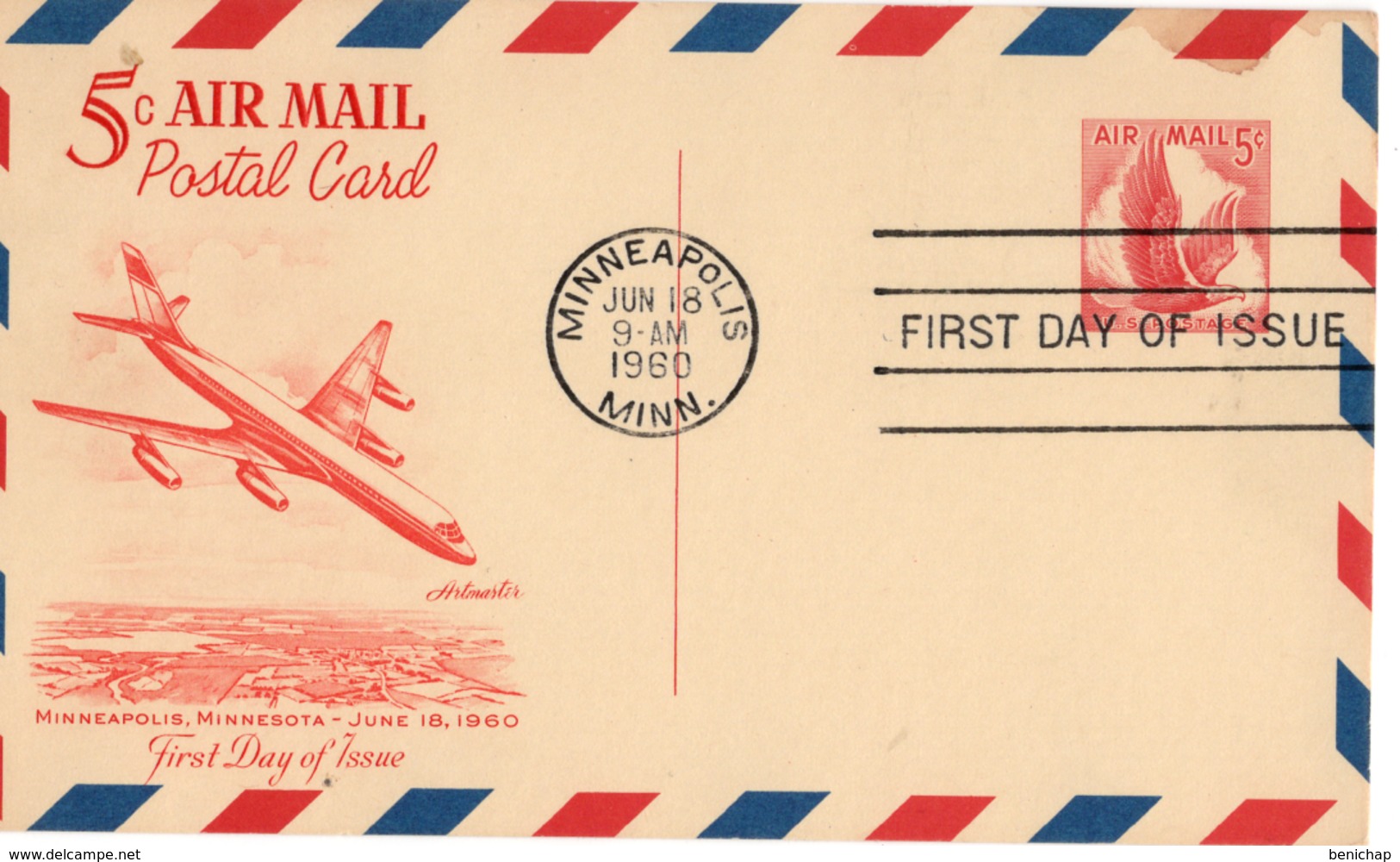 (R64) 5 C EAGLE AIR MAIL - FIRST FLIGHT - MINNEAPOLIS MINN. - 1960. - 1941-60