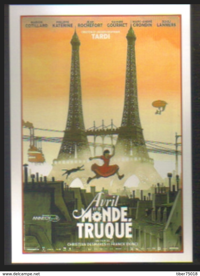 Carte Postale :  Avril Et Le Monde Truqué (film - Cinéma - Affiche) Illustration : Tardi - Plakate Auf Karten