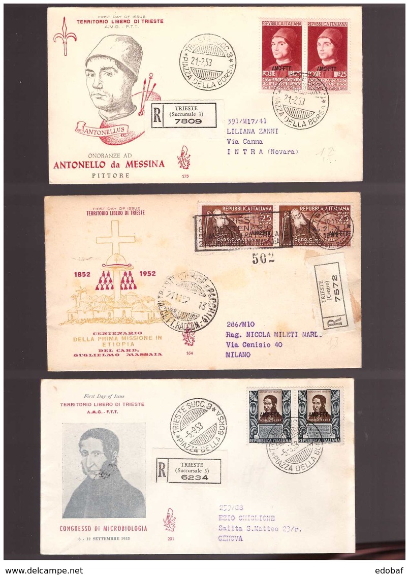 Trieste AMG-FTT, Sette Buste Fdc Venetia Viaggiate E Due Fdc Normali         -CE95 - Storia Postale