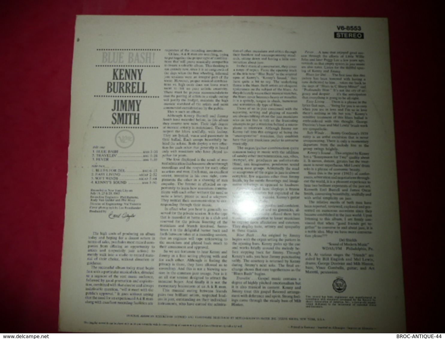 LP33 N°1041 - KENNY BURRELL & JIMMY SMITH - BLUE BASH ! - COMPILATION 7 TITRES - Jazz