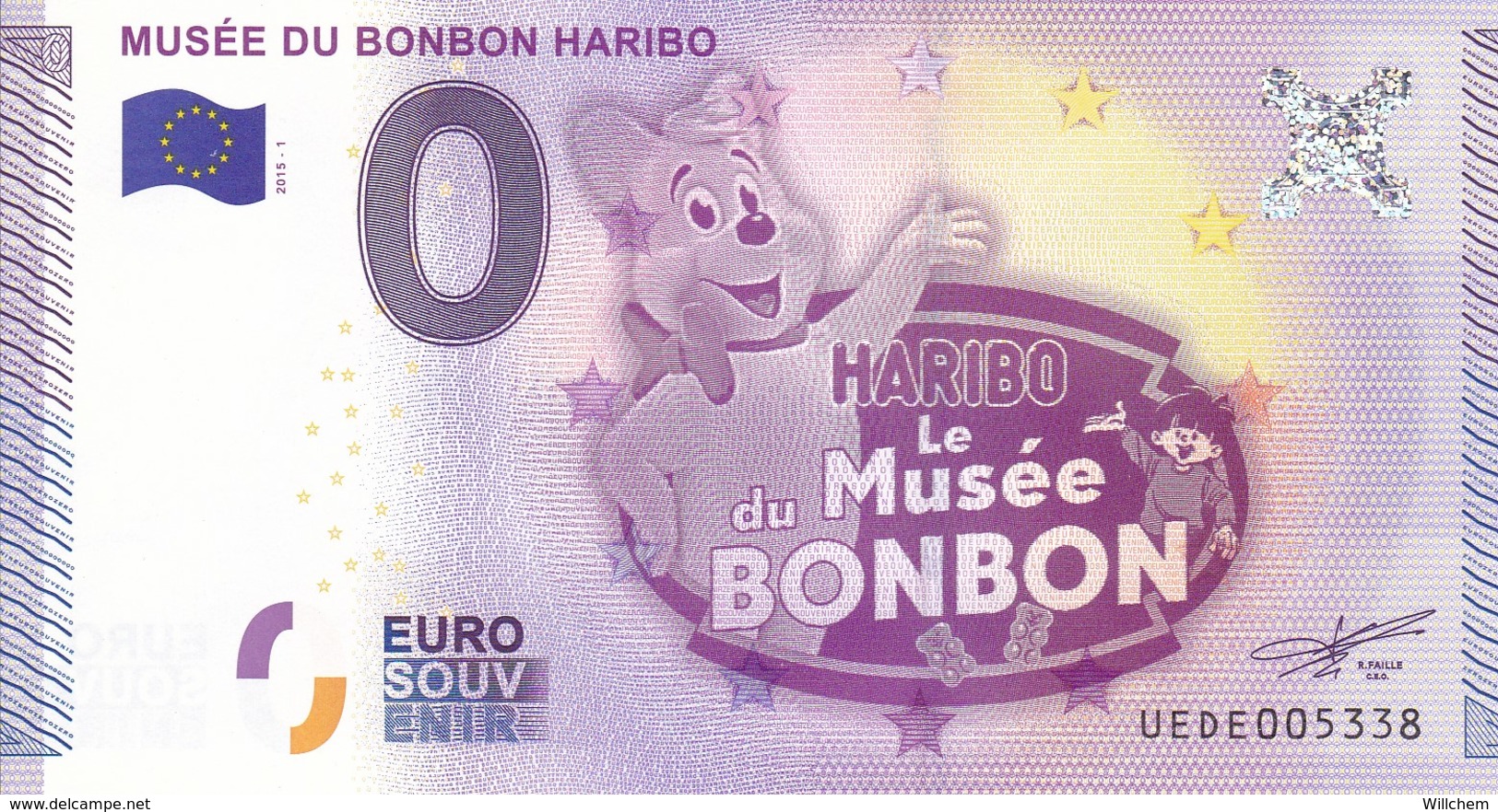 FRANCE / Billet Touristique / Souvenir 0 €uro - 2015 " MUSEE DU BONBON HARIBO ". - Privéproeven