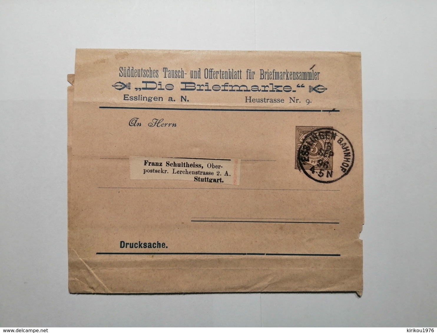 Deutsche Briefumschlag Stuttgart 1896 - Lettres & Documents