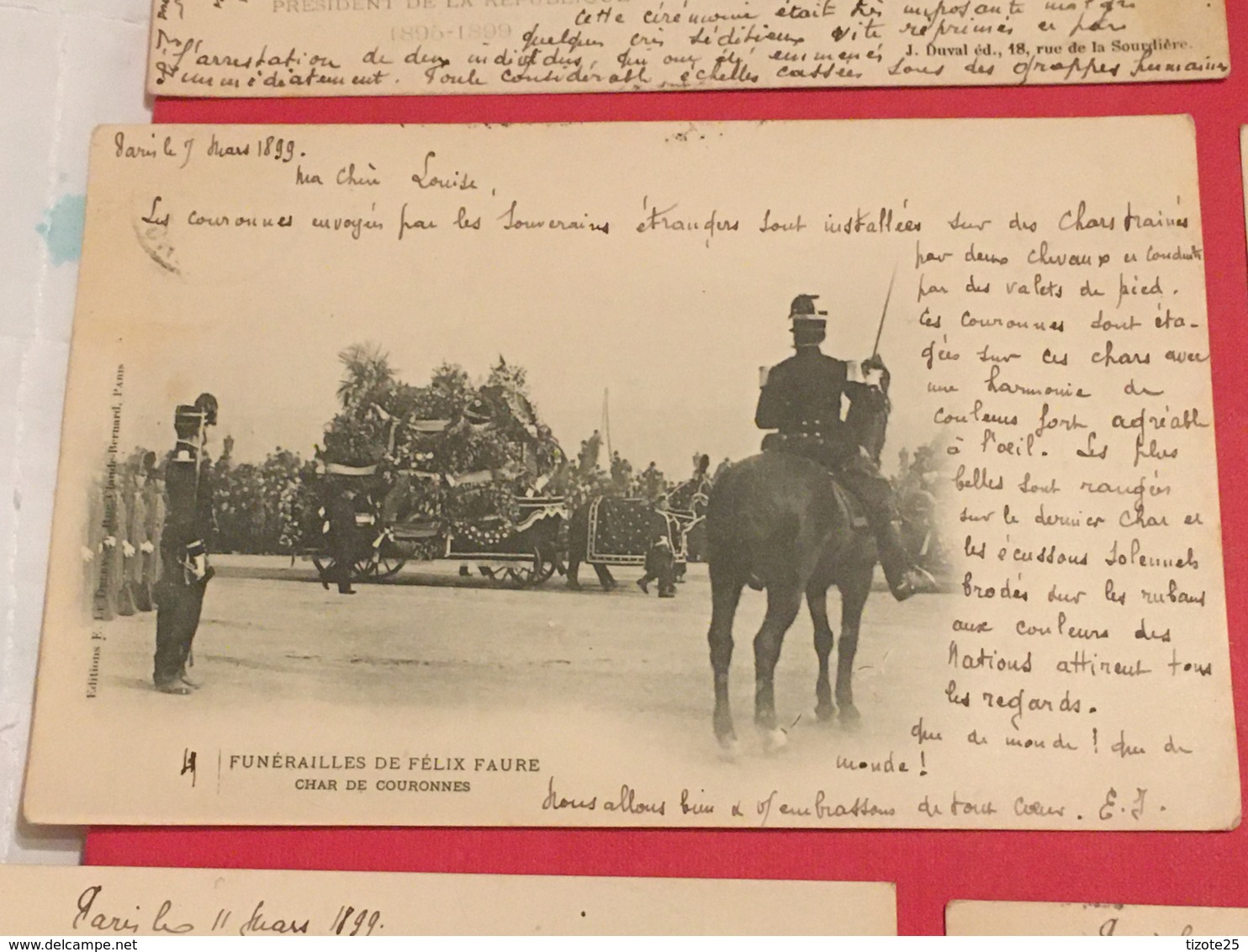 Lot Paris President 13 Cpa  Témoignages Défilé honneurs militaires   13 CPA de 1899 des  Funérailles de Félix Faure