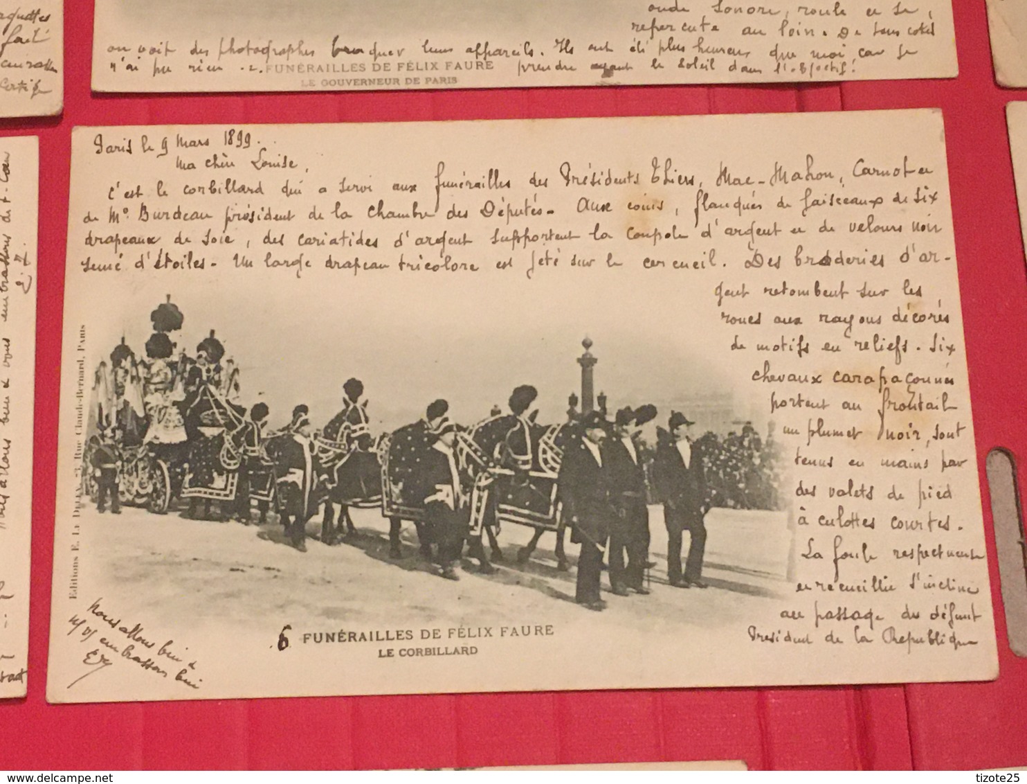 Lot Paris President 13 Cpa  Témoignages Défilé honneurs militaires   13 CPA de 1899 des  Funérailles de Félix Faure