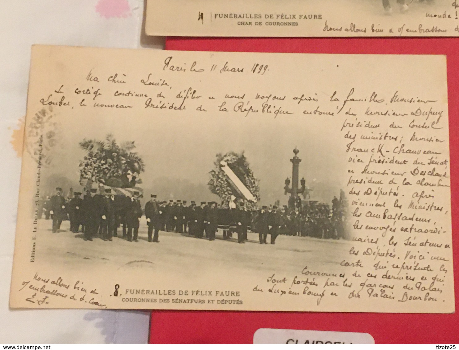 Lot Paris President 13 Cpa  Témoignages Défilé honneurs militaires   13 CPA de 1899 des  Funérailles de Félix Faure