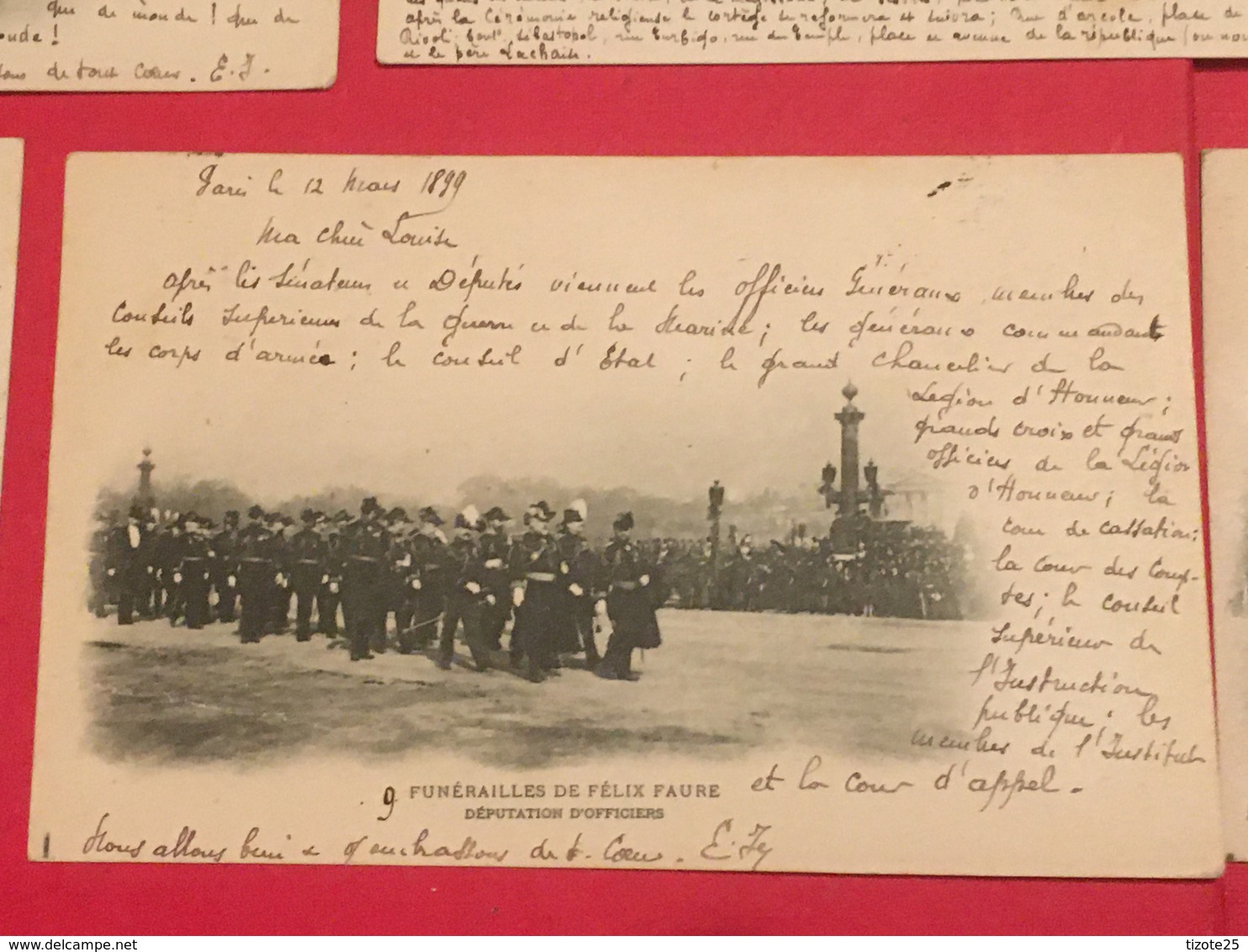 Lot Paris President 13 Cpa  Témoignages Défilé honneurs militaires   13 CPA de 1899 des  Funérailles de Félix Faure