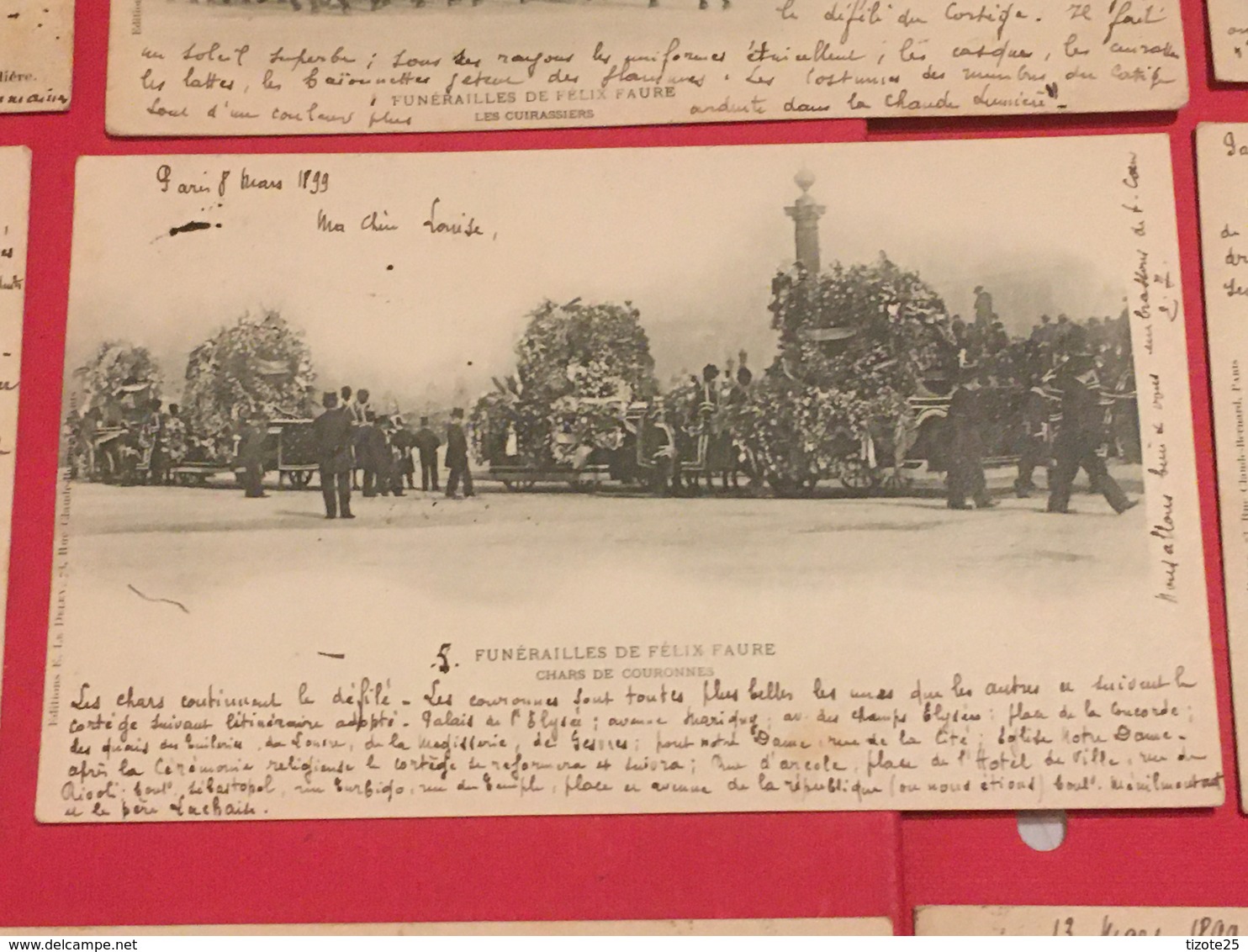 Lot Paris President 13 Cpa  Témoignages Défilé honneurs militaires   13 CPA de 1899 des  Funérailles de Félix Faure