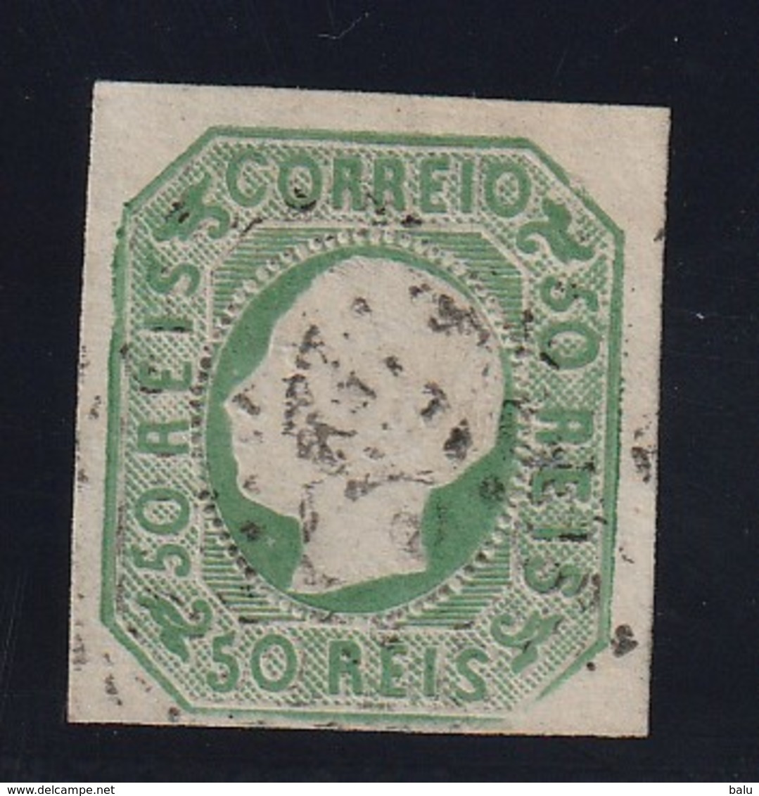 Portugal 1862 Michel Nr. 15 50 R. König Vollrandiges Gestempeltes Prachtstück, Michel 110,-€, Yvert No. 16 - Usati