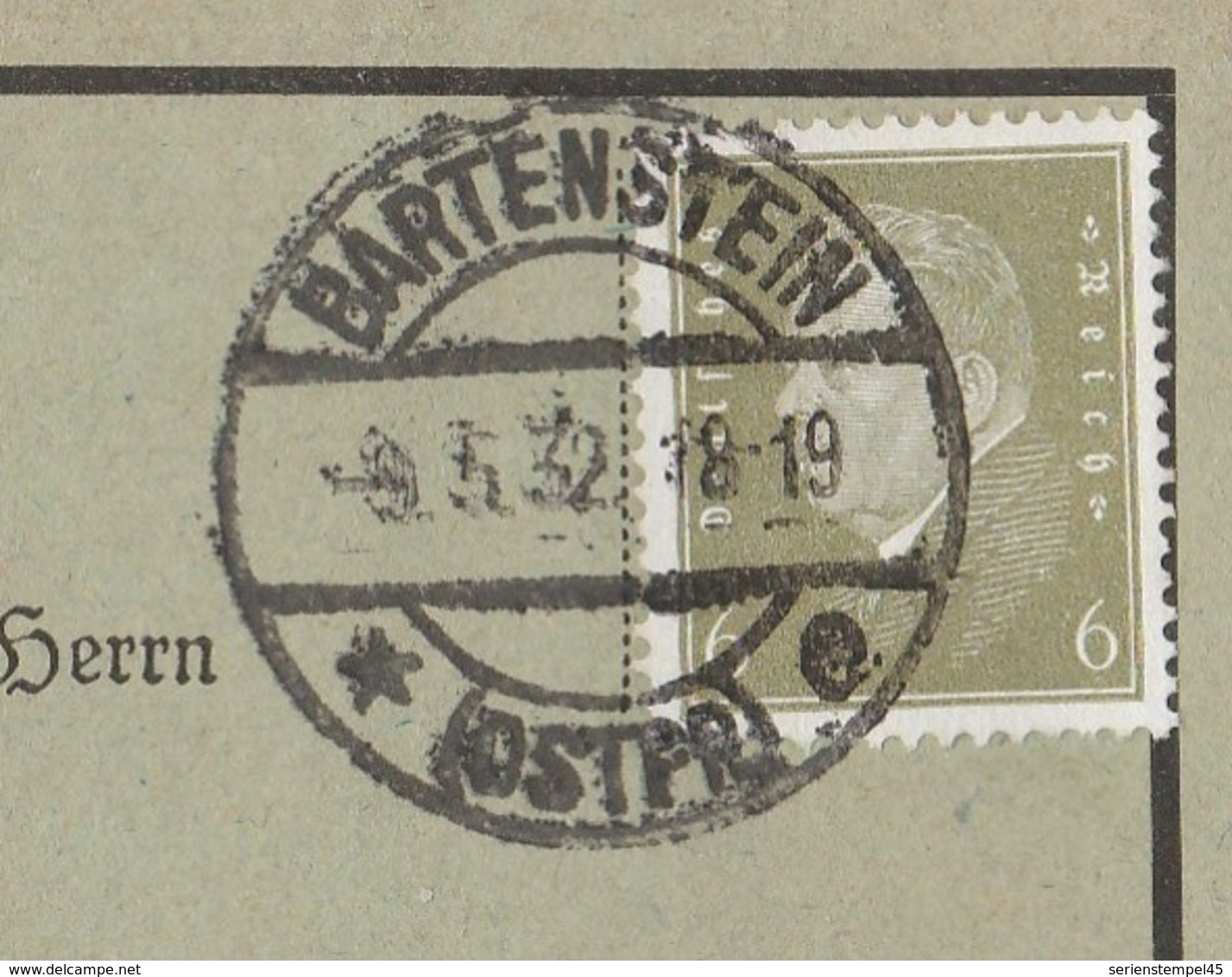 Ostpreussen Deutsches Reich Karte Mit Tagesstempel Bartenstein Ostpr. E 1932 Werbung - Briefe U. Dokumente