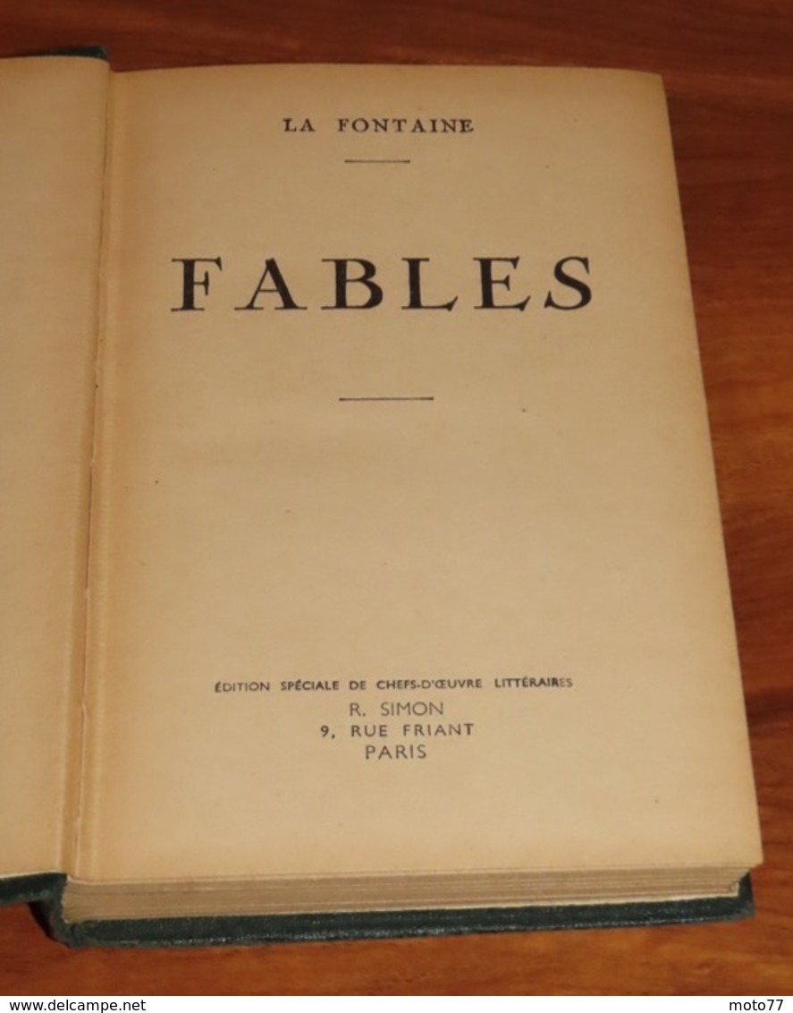 Livre LES FABLES DE LA FONTAINE - Vers 1936 - Edition Simon / 34 - Auteurs Français