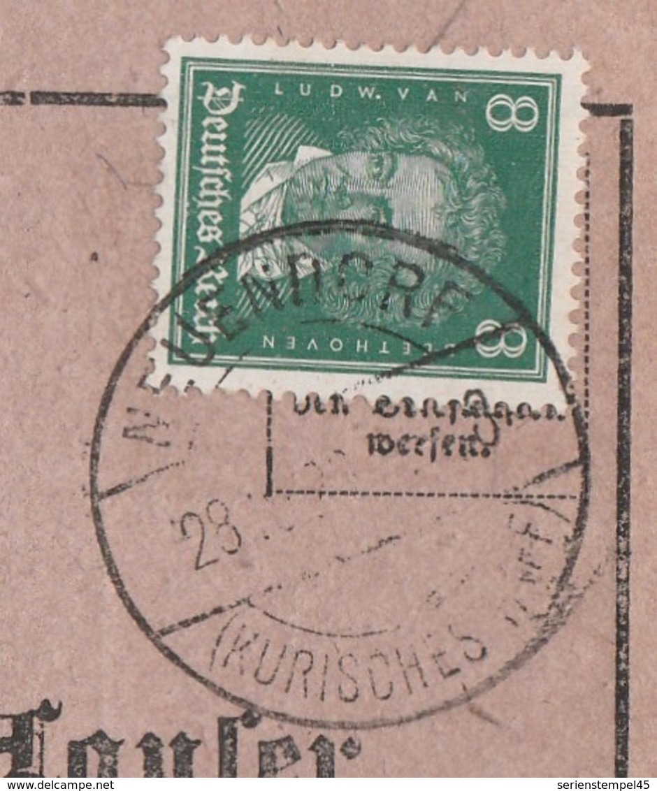 Ostpreussen Deutsches Reich Karte Mit Tagesstempel Neuendorf Kurisches Haff Kr Sameland RB Königsberg 1929 - Briefe U. Dokumente