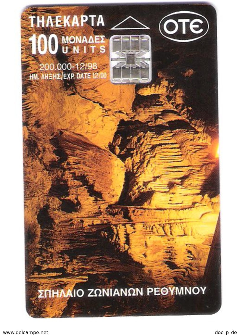 Greece - Limestone Cave - Grotte - Tropfsteinhöhle - Höhle - Chip Card - Gebirgslandschaften