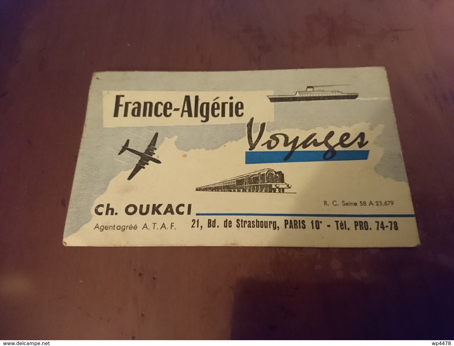 Carte France Algérie Voyage - Autres & Non Classés