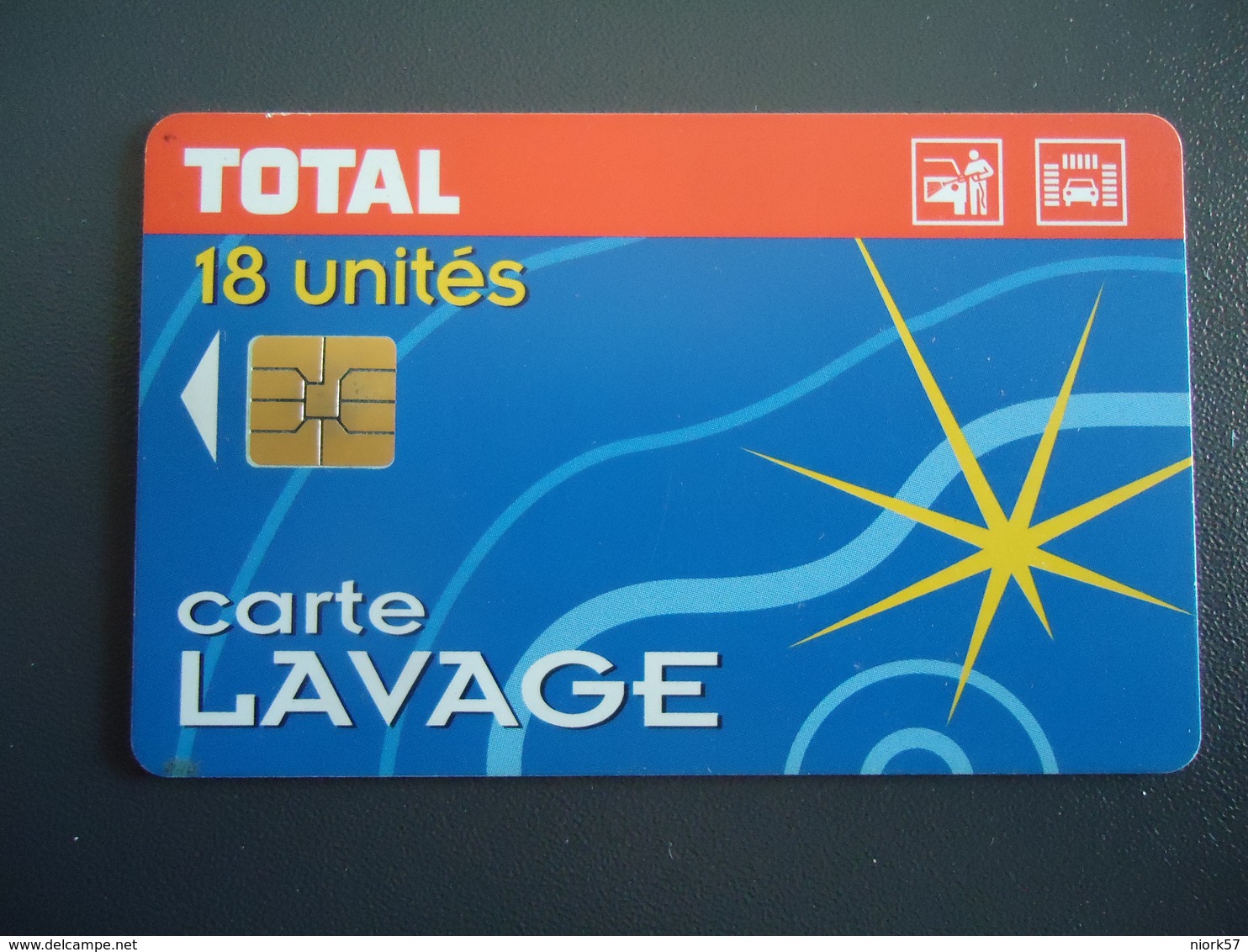 FRANCE  USED CARDS  RARE TOTAL  OIL  CARTE LAVAGE 18 UNITES - Ohne Zuordnung