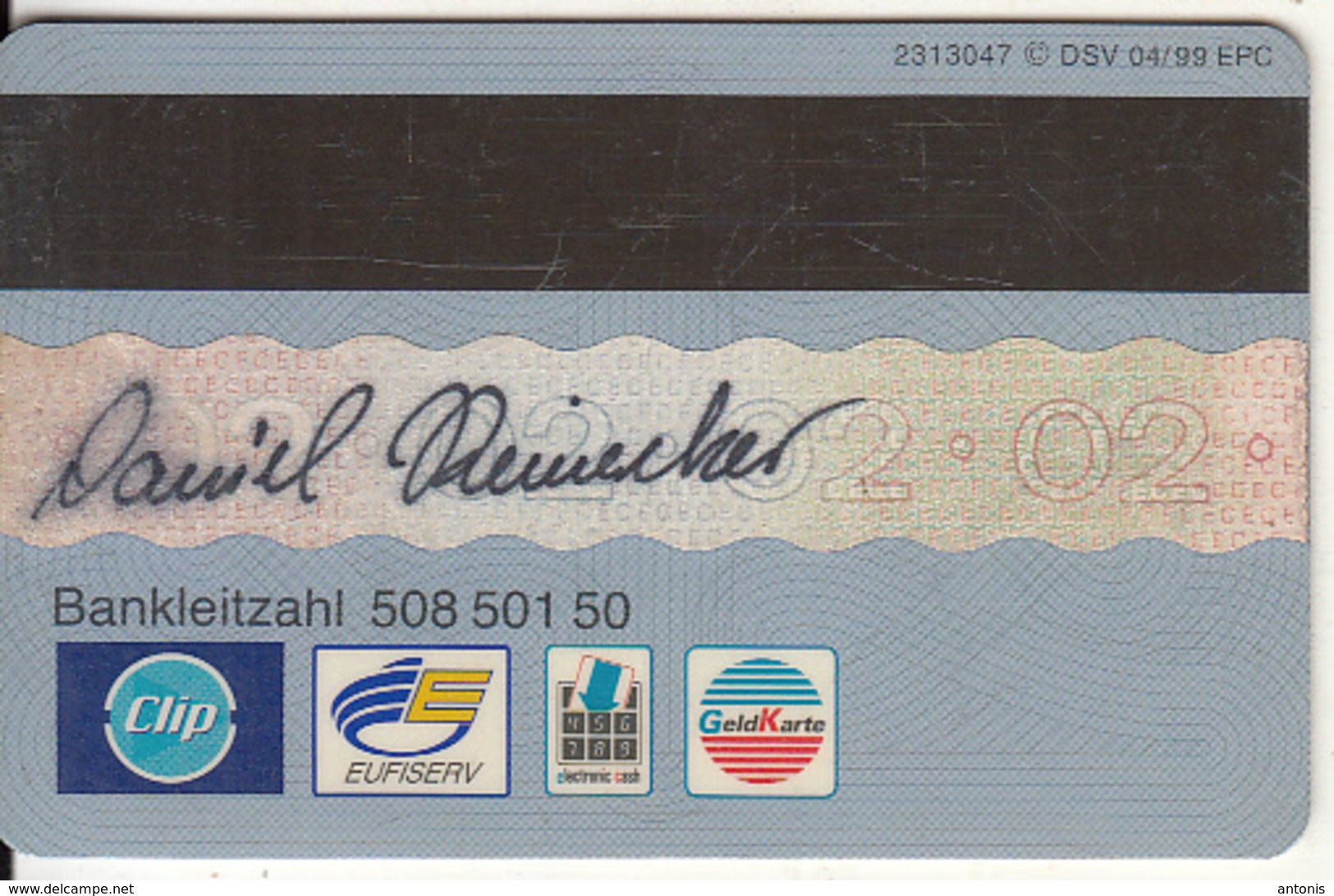 GERMANY - Sparkasse Darmstadt Bank(reverse DSV), Eurocheque, 04/99, Used - Geldkarten (Ablauf Min. 10 Jahre)