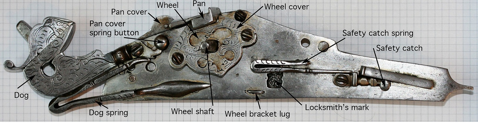 Ancient Iron Musket Key (wheellock) 16 Centuries - Andere & Zonder Classificatie