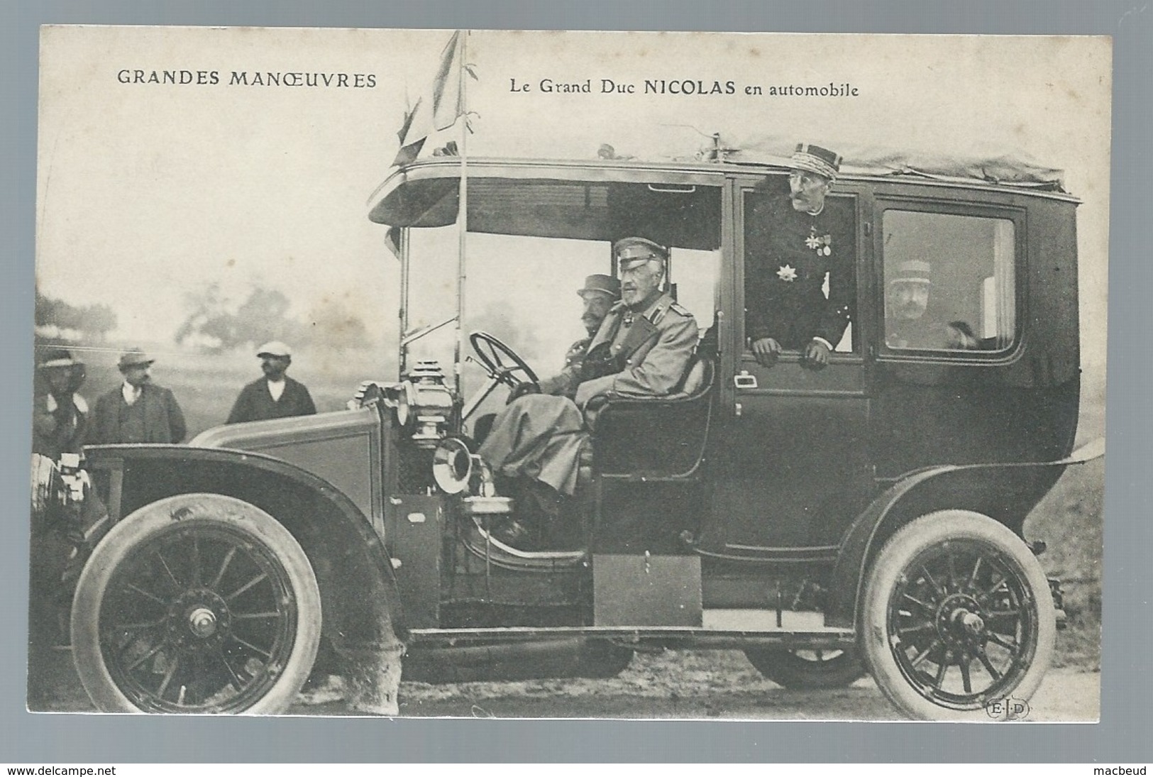 Grandes Manoeuvres  - Le Grand Duc Nicolas En Automobile    Maca0594 - Manoeuvres
