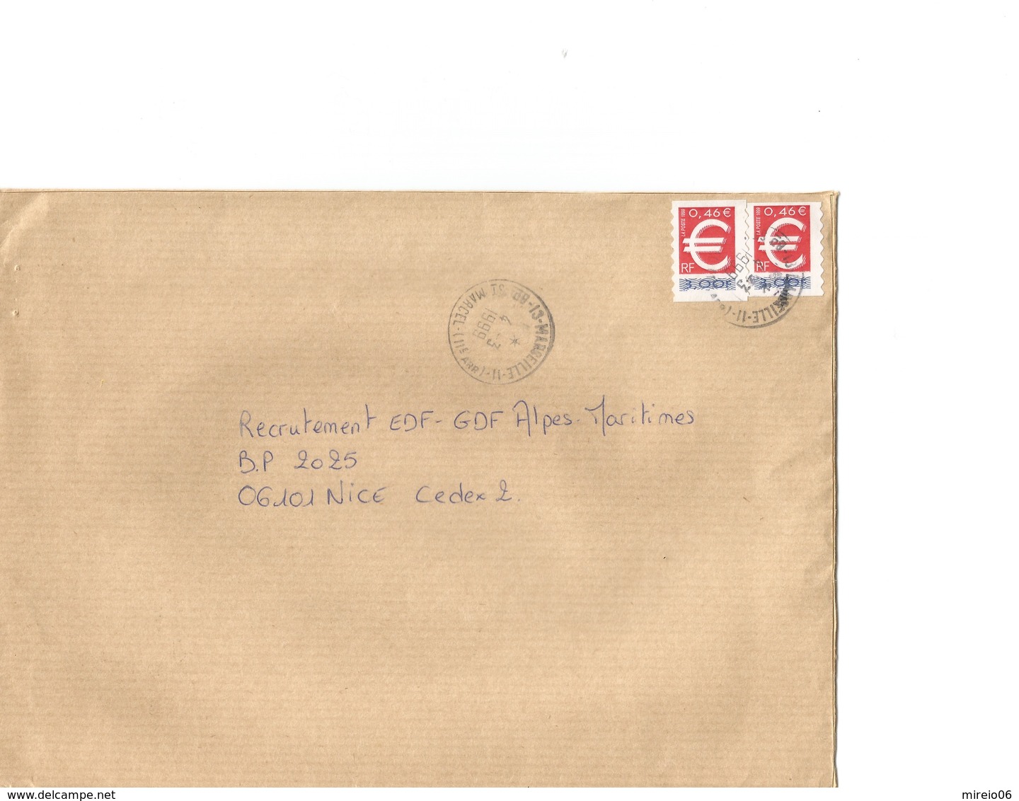 Lettre Avec Variété Du N° 3215, Hauteur Réduite D'environ 2mm Suite Anomalie De Découpe Du Carnet, Tenant à Normal - Lettres & Documents