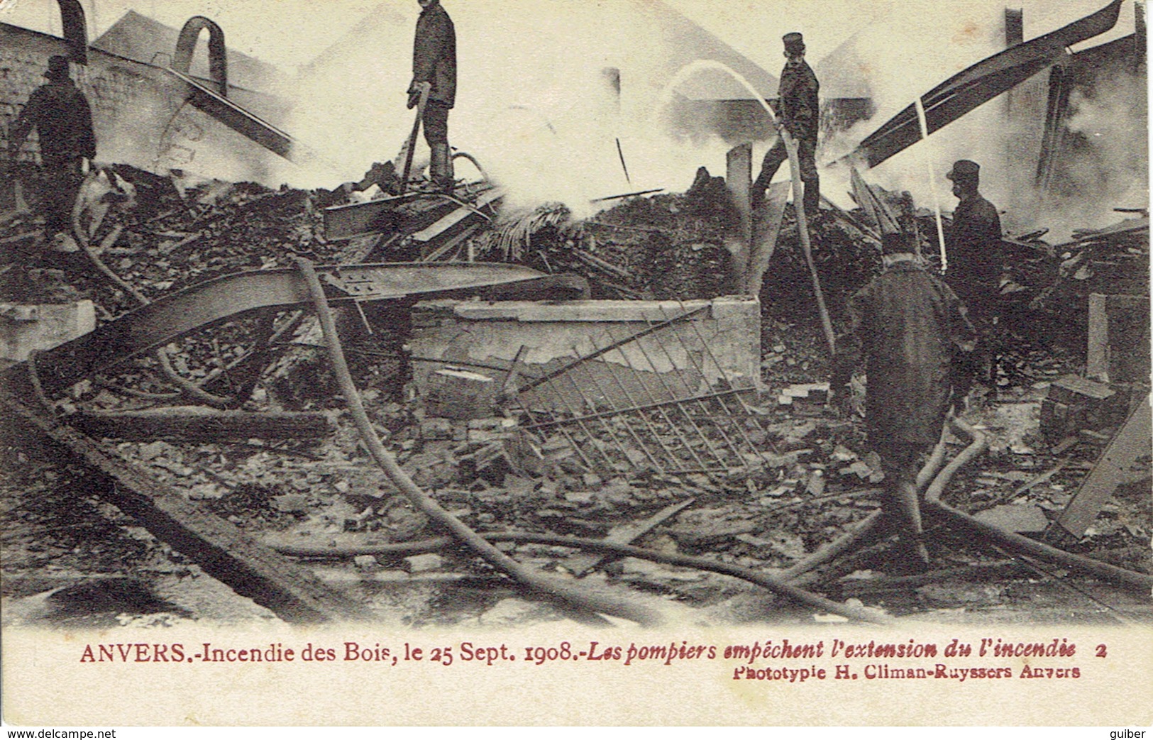 Anvers Antwerpen  Incendie  Pompiers 25/09/1908 - Antwerpen