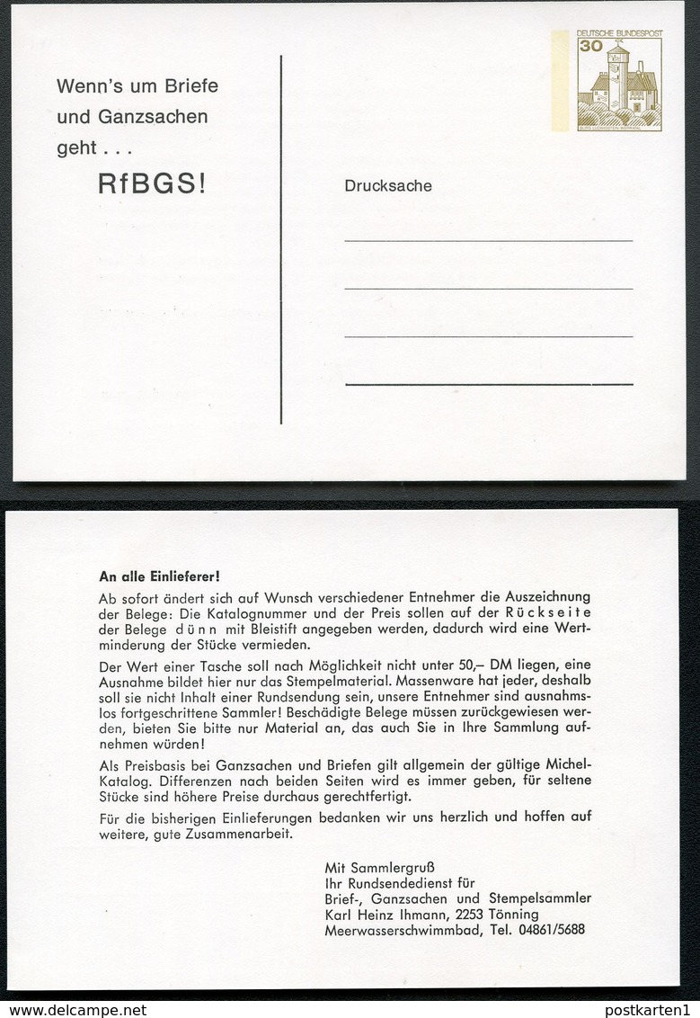 Bund PP98 B2/003 Privat-Postkarte Rundsendedienst Tönning 1978 - Cartes Postales Privées - Neuves