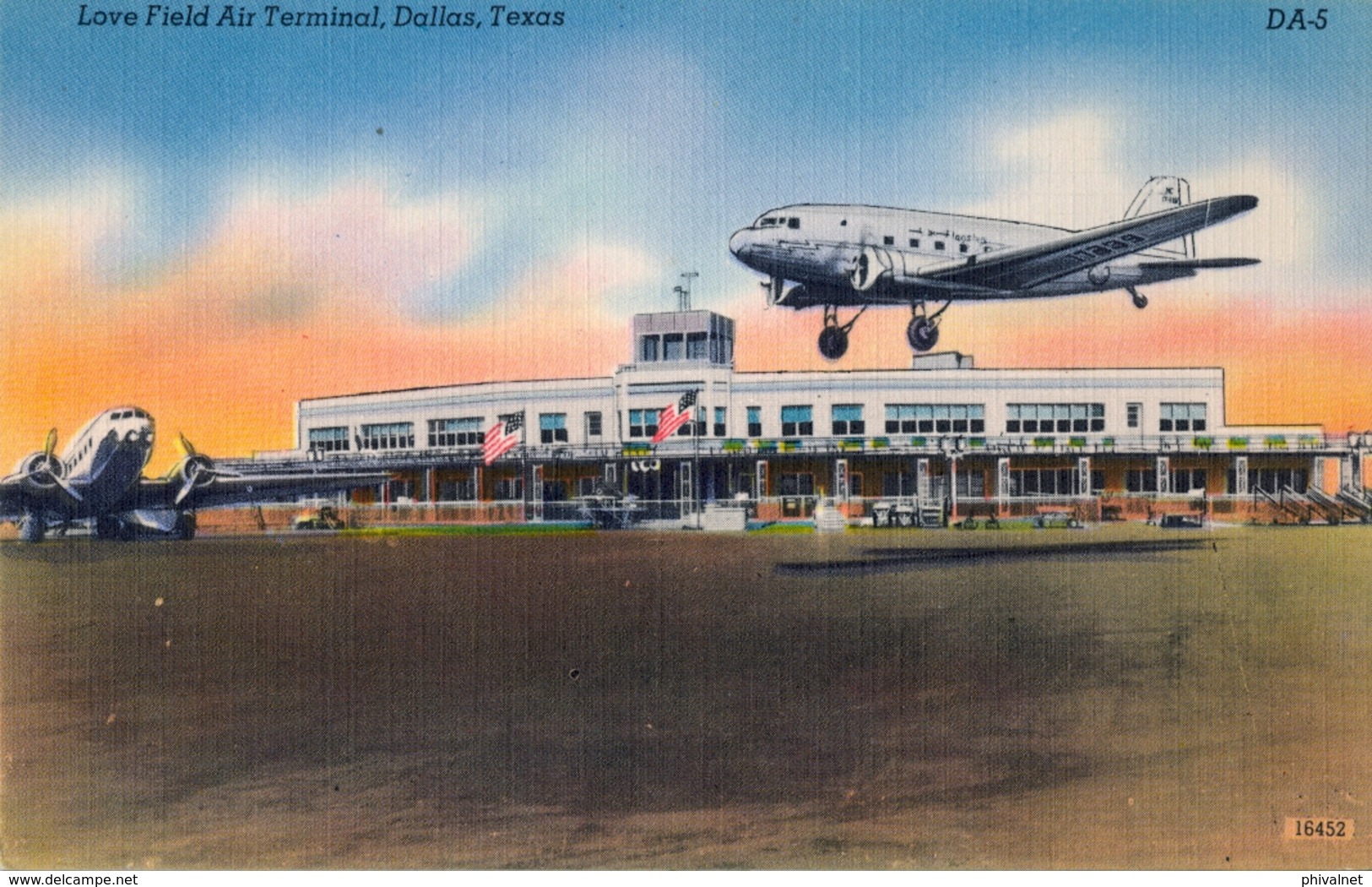 ESTADOS UNIDOS , T.P. SIN CIRCULAR , LOVE FIELD AIR TERMINAL , DALLAS - TEXAS , AVIACIÓN , AVIONES , AEROPUERTOS - Aeródromos