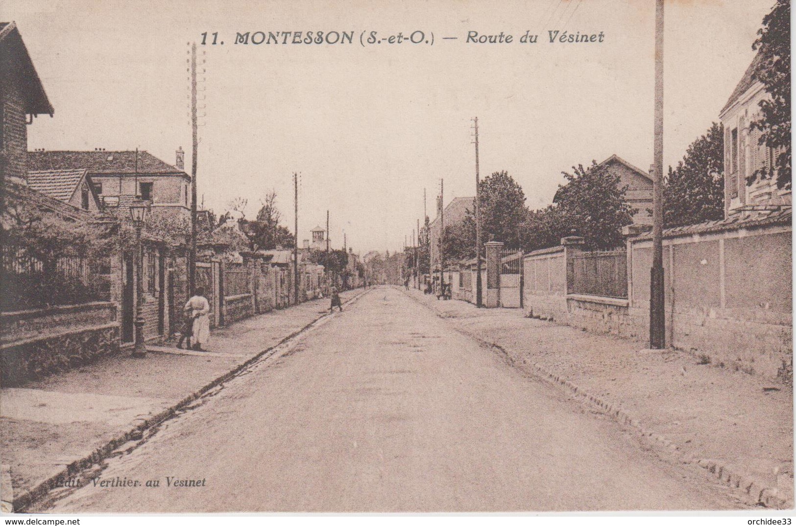 CPA Montesson - Route Du Vésinet (avec Animation) - Montesson