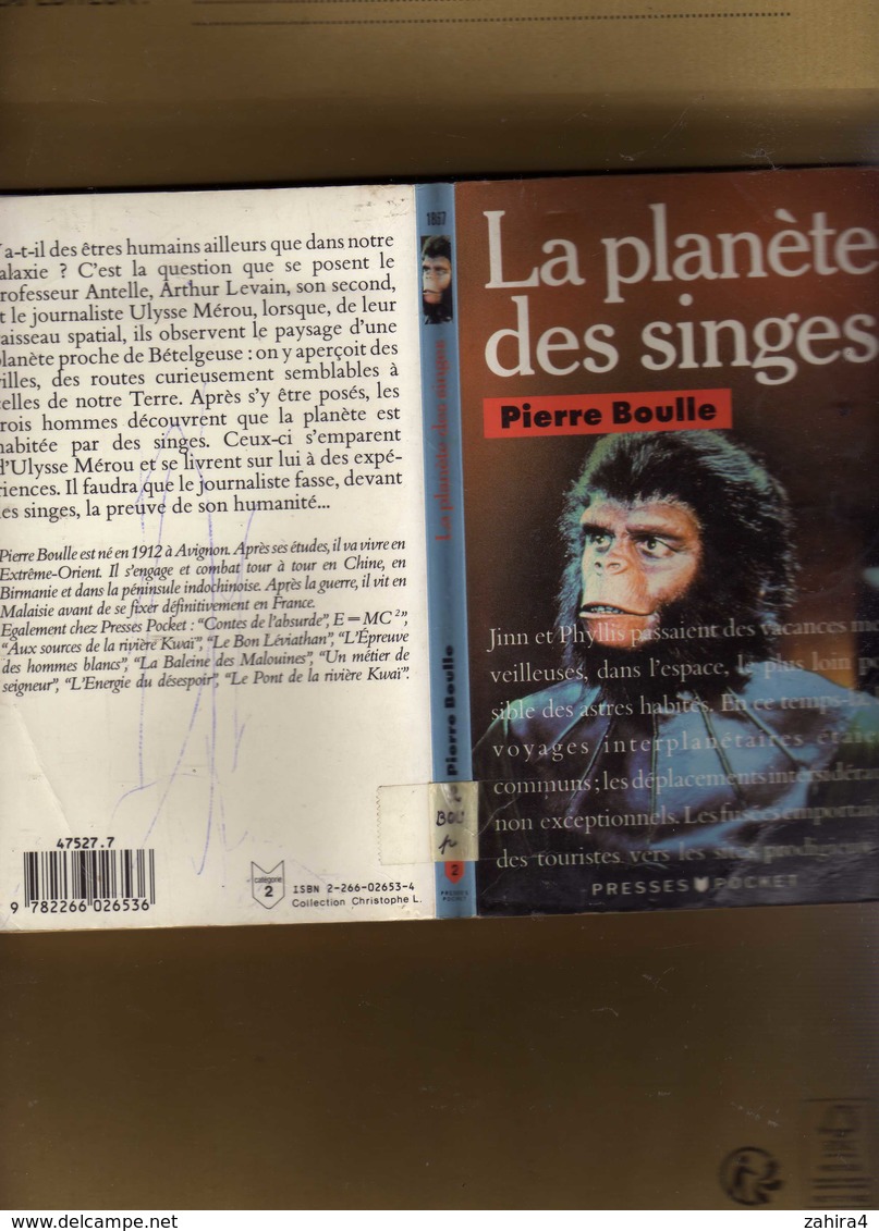 La Planète Des Singe - Pierre Boulle  - Presses Pocket  - 1867  - Catégorie 2 - Presses Pocket