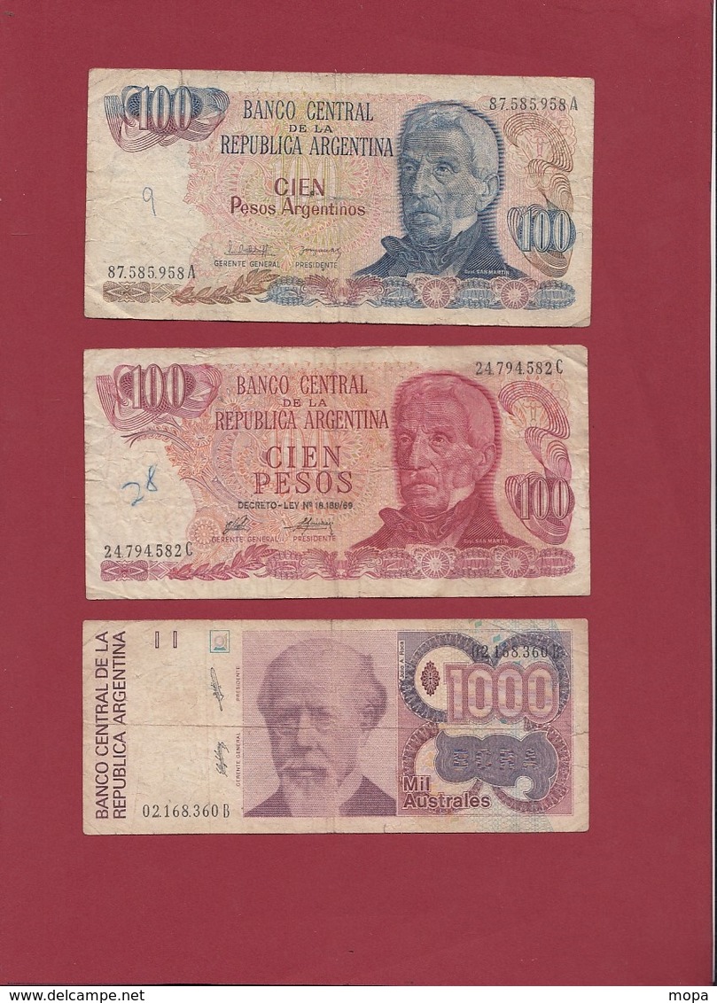 Argentine 3 Billets Dans L 'état Lot N °4-----(162) - Argentina