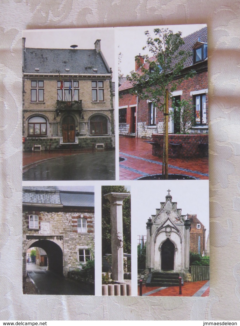 Belgium 2003 Postcard "Aiseau Presles Multiview" To France - Sonstige & Ohne Zuordnung