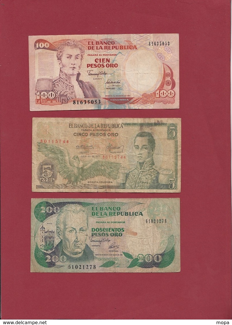 Colombie 3 Billets Dans L 'état Lot N °2-----(175) - Colombie