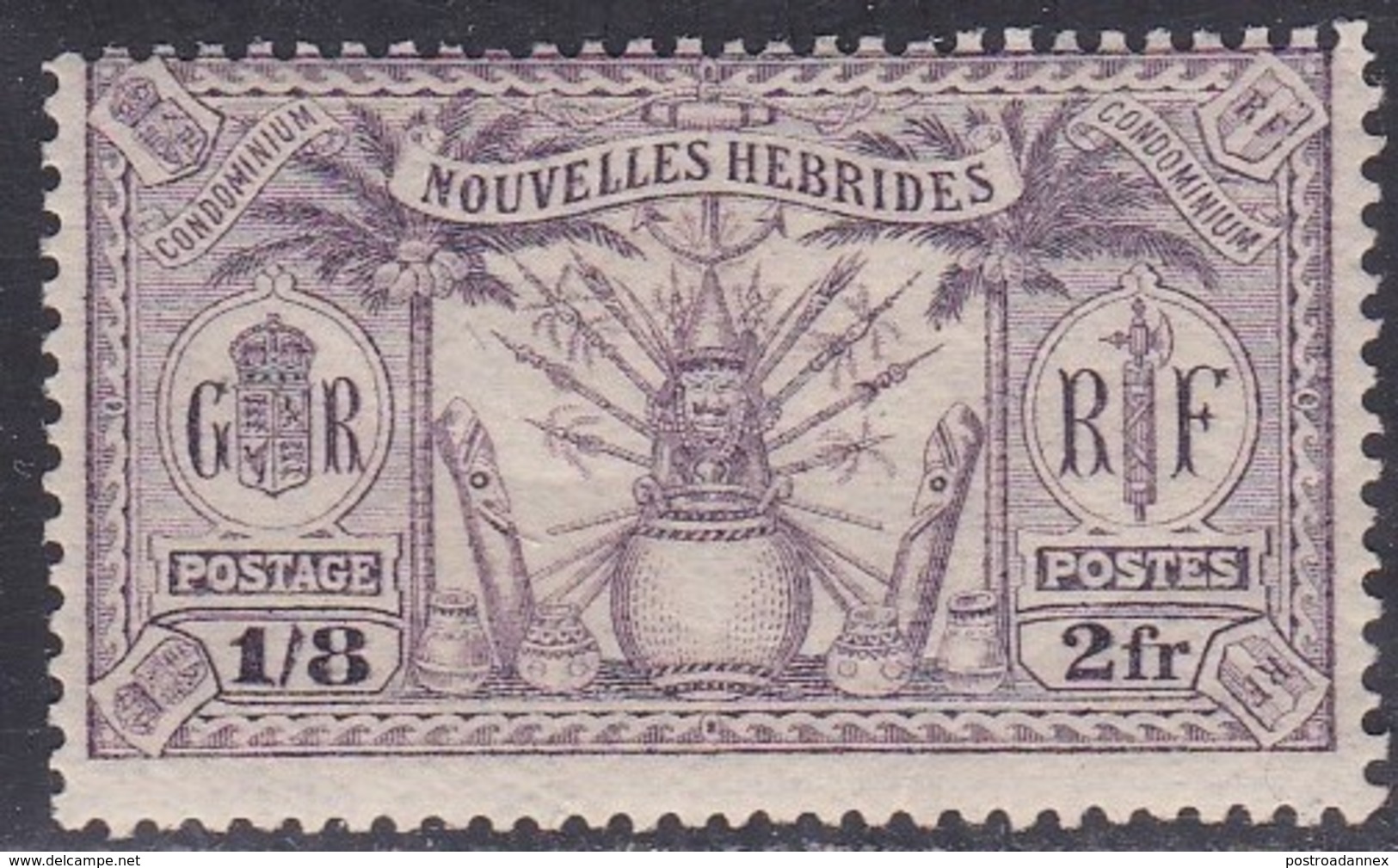 New Hebrides, Scott #53, Mint Hinged, Idols, Issued 1925 - Nuovi