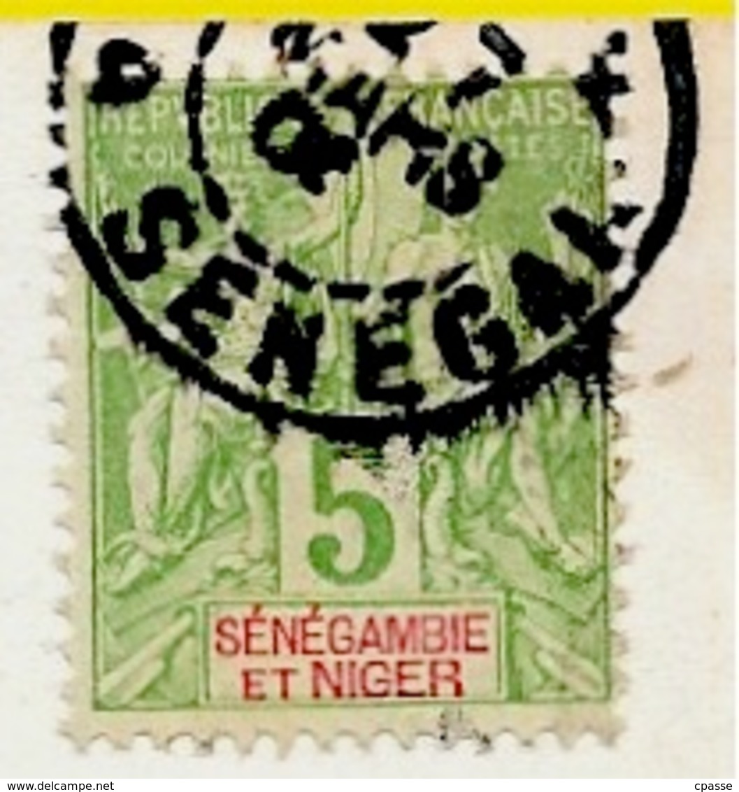 Timbre Type Sage 5 C. SENEGAMBIE Et NIGER Sur CPA Sénégal DAKAR Palais Du Gouvernement Général En Construction - Briefe U. Dokumente