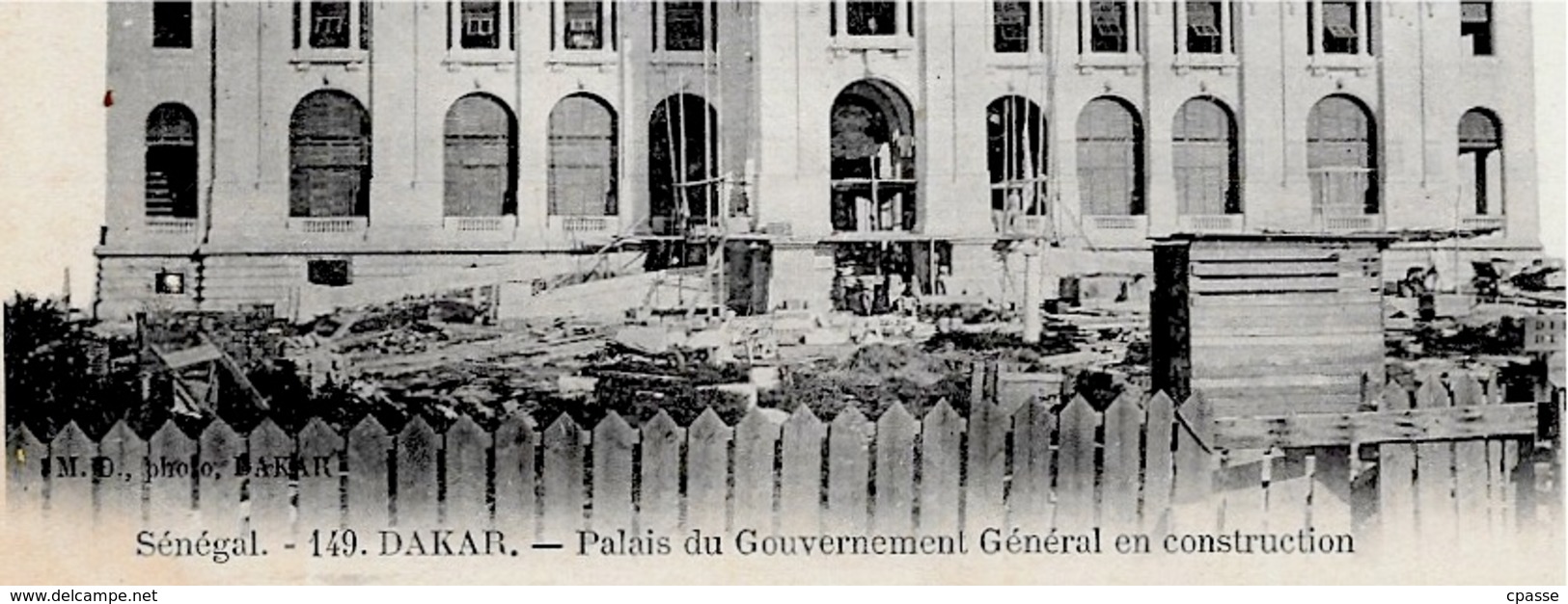 Timbre Type Sage 5 C. SENEGAMBIE Et NIGER Sur CPA Sénégal DAKAR Palais Du Gouvernement Général En Construction - Lettres & Documents