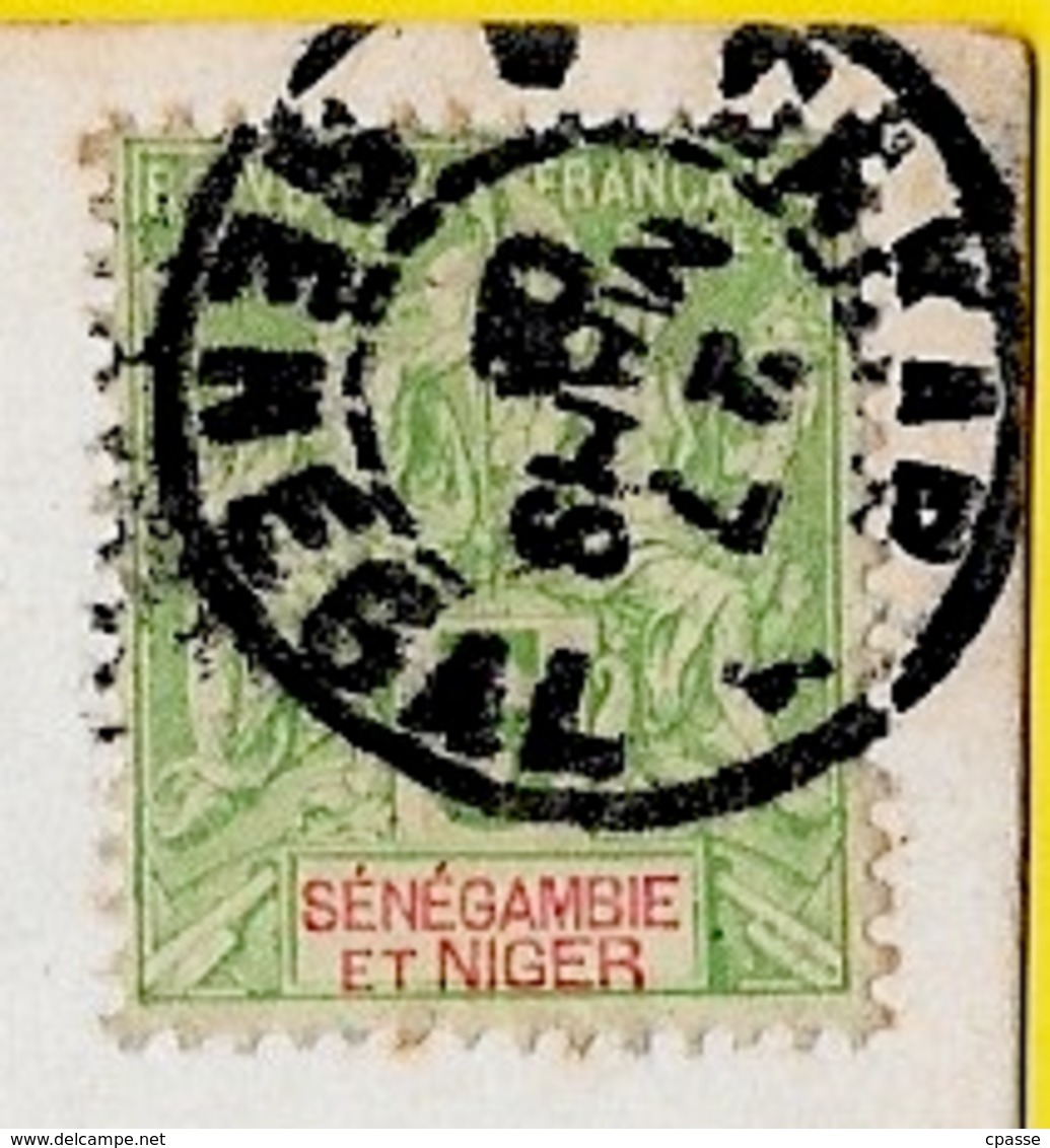 Timbre Type Groupe 5 C. SENEGAMBIE Et NIGER Sur CPA Femme Lahobé - Cachet à Date Dakar Sénégal * Coiffure Afro - Storia Postale