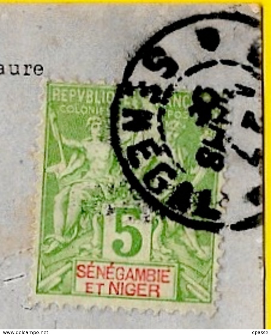 Timbre Type Groupe 5 C. SENEGAMBIE Et NIGER Sur CPA Type De Maure ° Fortier Dakar (édition Originale) - Brieven En Documenten