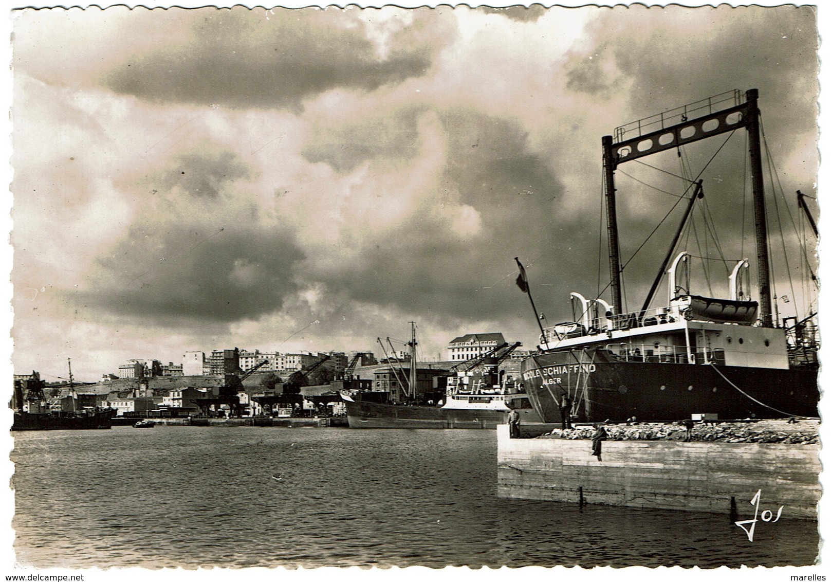 CPA Brest 29. Le Port De Commerce, Carte Photo Dentelée 1952 - Cannes