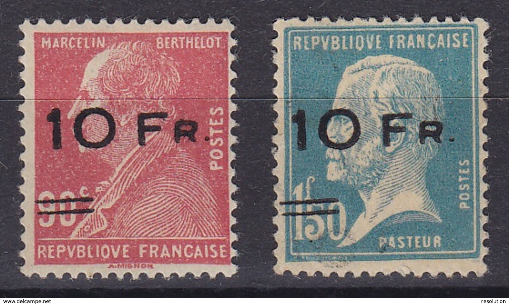 France - FAUX PA3/4 ** Berthelot & Pasteur Surchargés 1928 - 1927-1959 Neufs