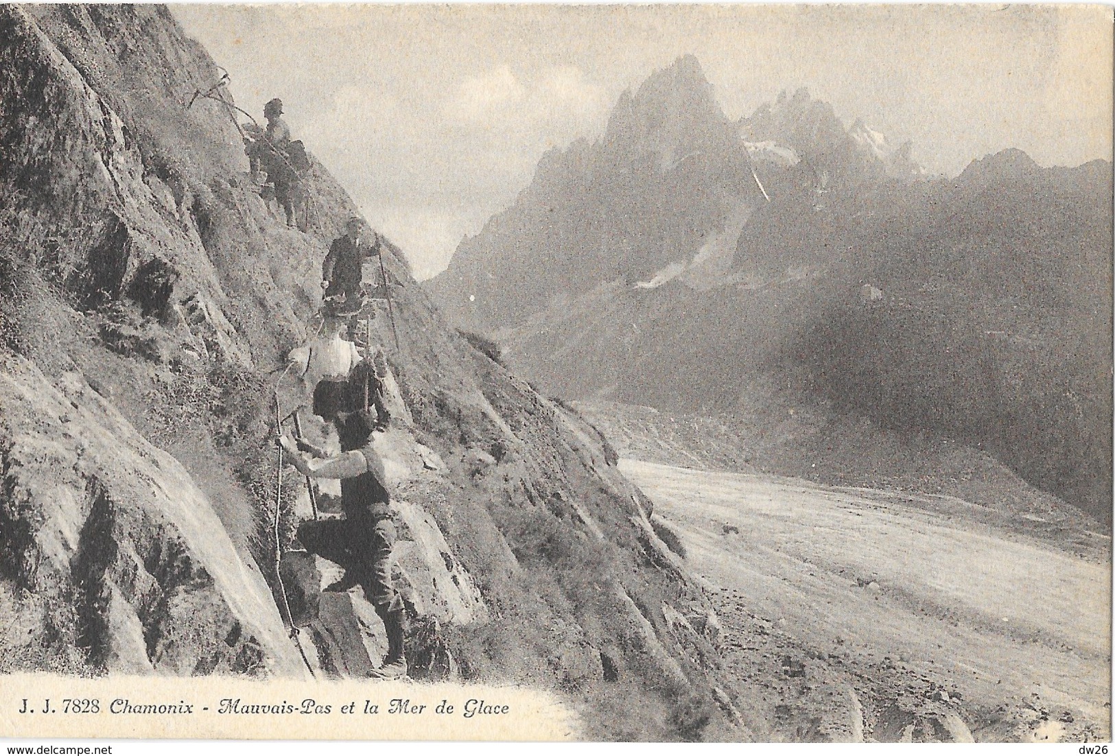 Alpinisme - Chamonix, Le Mauvais-Pas Et La Mer De Glace - Edition Jullien Frères, Carte J.J. N° 7828 Non Circulée - Alpinisme