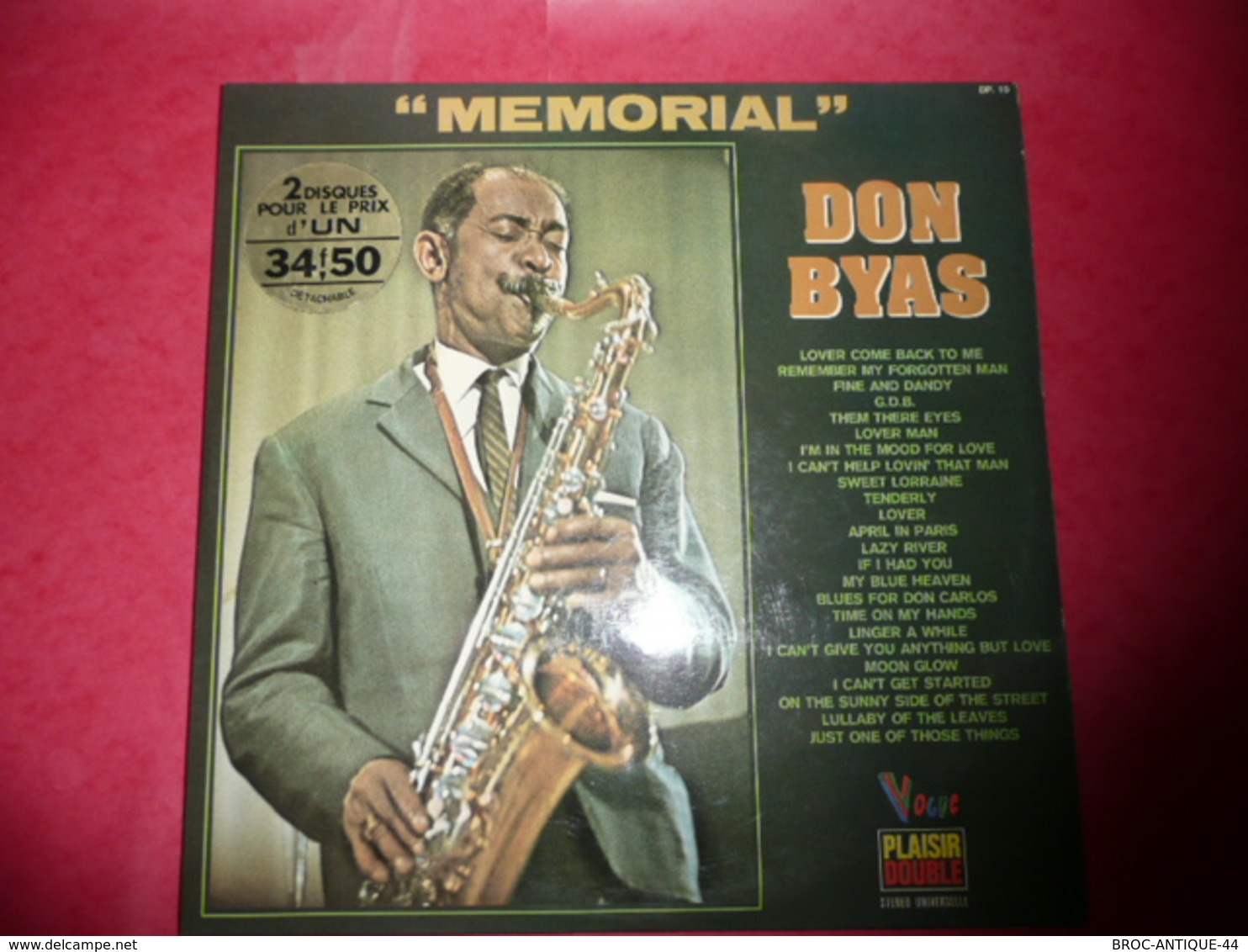 LP33 N°1060 - DON BYAS - MEMORIAL - COMPILATION 2 LP 24 TITRES JAZZ - Jazz