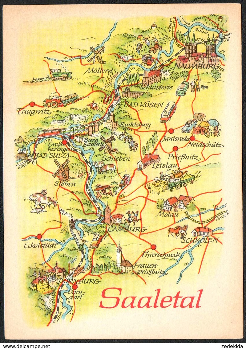 D2657 - Saaletal Landkarte Zeichnung A. Hoppe - Bild Und Heimat Reichenbach - Landkarten