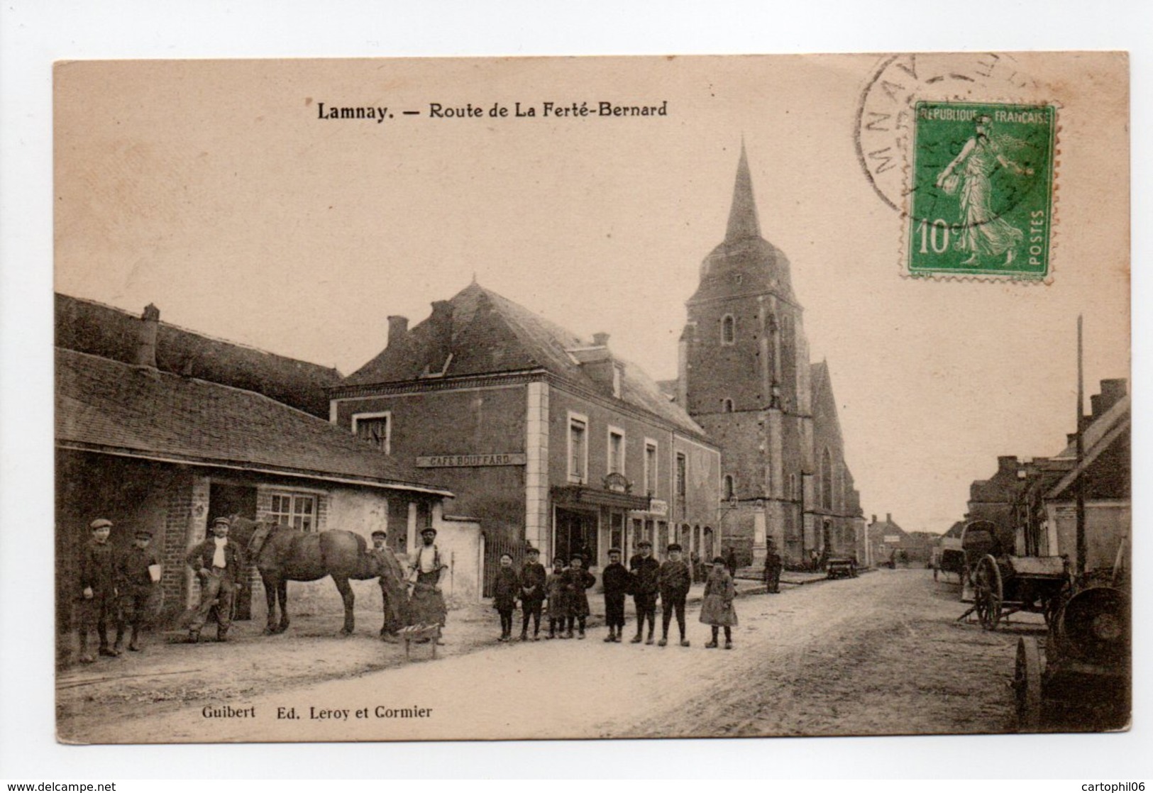 - CPA LAMNAY (72) - Route De La Ferté-Bernard (avec Personnages) - Edition Leroy Et Cormier - - Autres & Non Classés