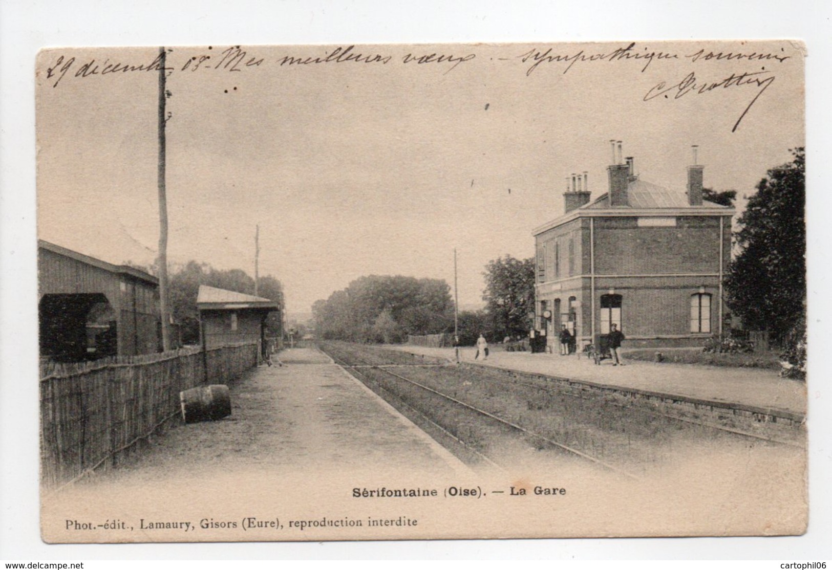 - CPA SÉRIFONTAINE (60) - La Gare 1903 - Photo-Edition Lamaury - - Altri & Non Classificati