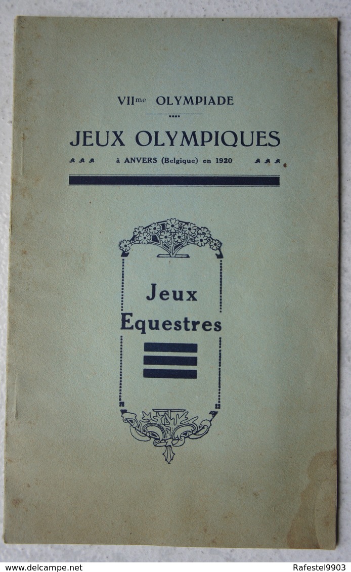 JEUX OLYMPIQUES ANTWERPEN 1920 Olympic Games Règlement Jeux équestres Equitation Horse Cheval - Non Classés