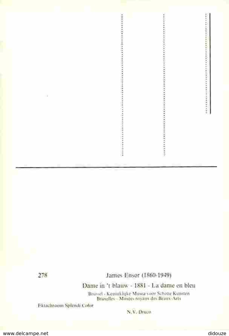 Peinture - James Ensor - La Dame En Bleu - Voir Scans Recto-Verso - Malerei & Gemälde
