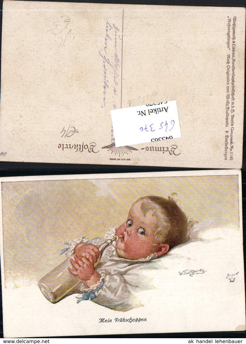 645370,K&uuml;nstler AK Wally Fialkowska Humor Baby Milchfl&auml;schen Milch Pub Primus 1145 - Sonstige & Ohne Zuordnung