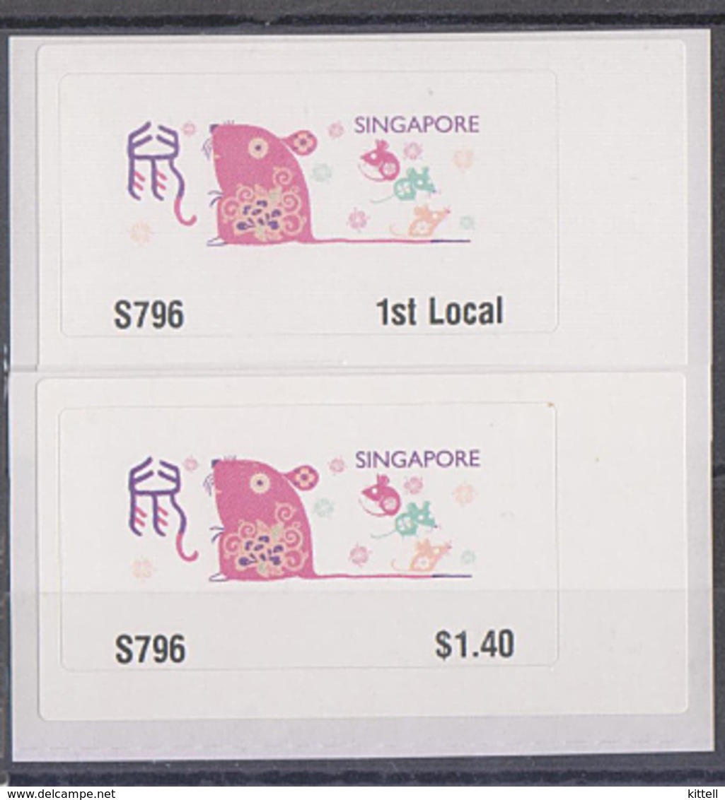 Singapore 2020 Rat Year Zodiac ATM Frama Machine Labels Mint - 2 Values - Automatenmarken [ATM]