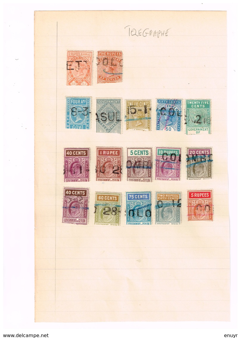 Indes Anglaises. Timbres Télégraphe à Identifier - Collezioni (senza Album)