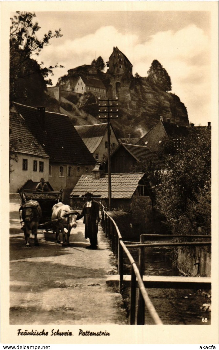 CPA AK Pottenstein - Strasse - Street Scene With Cattle Wagon GERMANY (918616) - Pottenstein